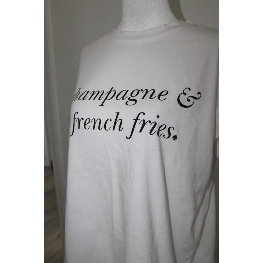 Kate Spade New York X Target White Champagne & French Fries Graphic T-Shirt M View 2